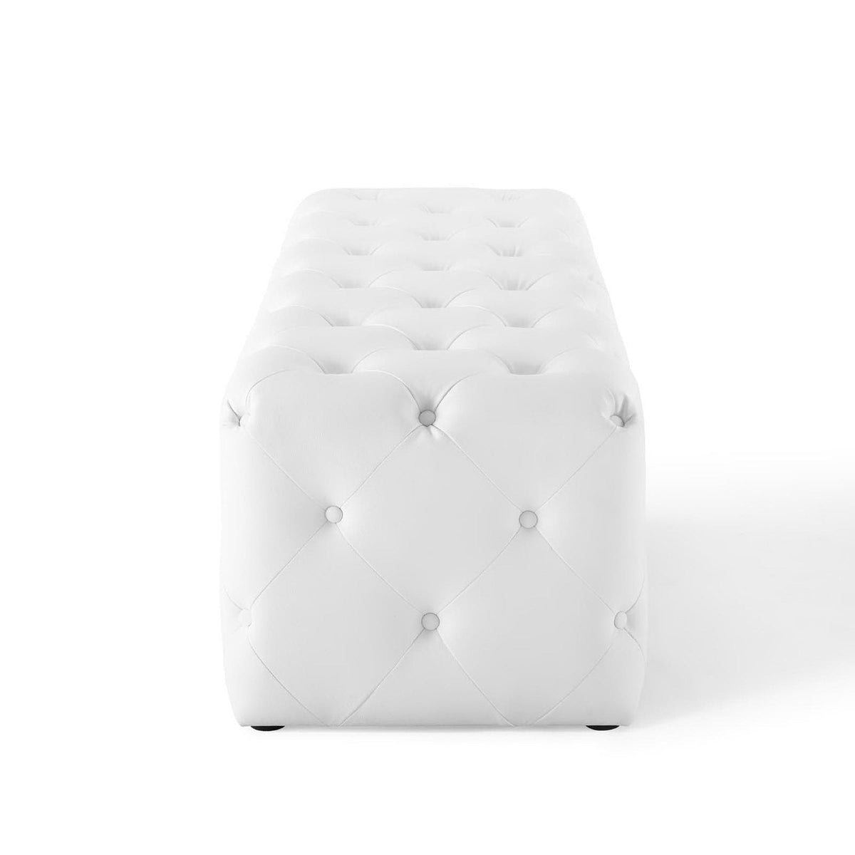 Amour 60" Tufted Button Entryway Faux Leather Bench by Modway