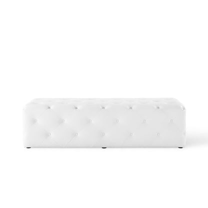 Amour 60" Tufted Button Entryway Faux Leather Bench by Modway