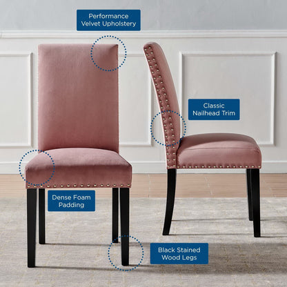 Parcel Performance Velvet Dining Side Chairs Set of 2 by Modway