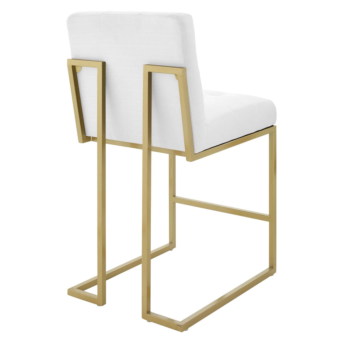 Privy Gold Stainless Steel Upholstered Fabric Counter Stool by Modway