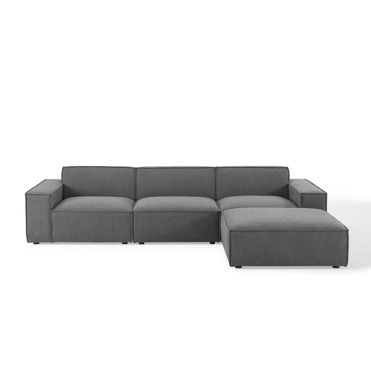 Restore 4-Piece Sectional Sofa by Modway - Charcoal / White (EEI-4113)