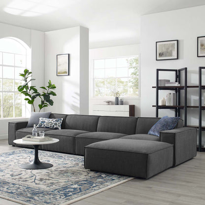Restore 5-Piece Sectional Sofa by Modway - Charcoal / White (EEI-4115)