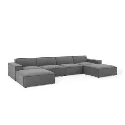 Restore 6-Piece Sectional Sofa by Modway - Charcoal / White (EEI-4116)