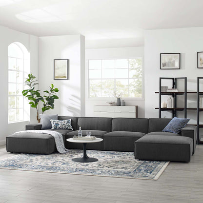 Restore 6-Piece Sectional Sofa by Modway - Charcoal / White (EEI-4116)