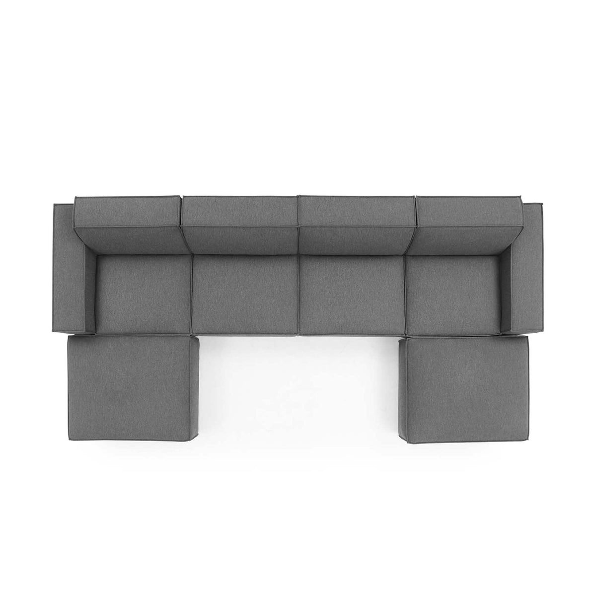 Restore 6-Piece Sectional Sofa by Modway - Charcoal / White (EEI-4116)