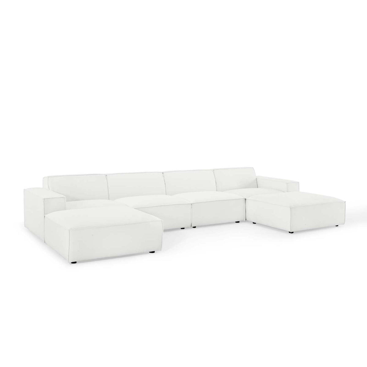 Restore 6-Piece Sectional Sofa by Modway - Charcoal / White (EEI-4116)