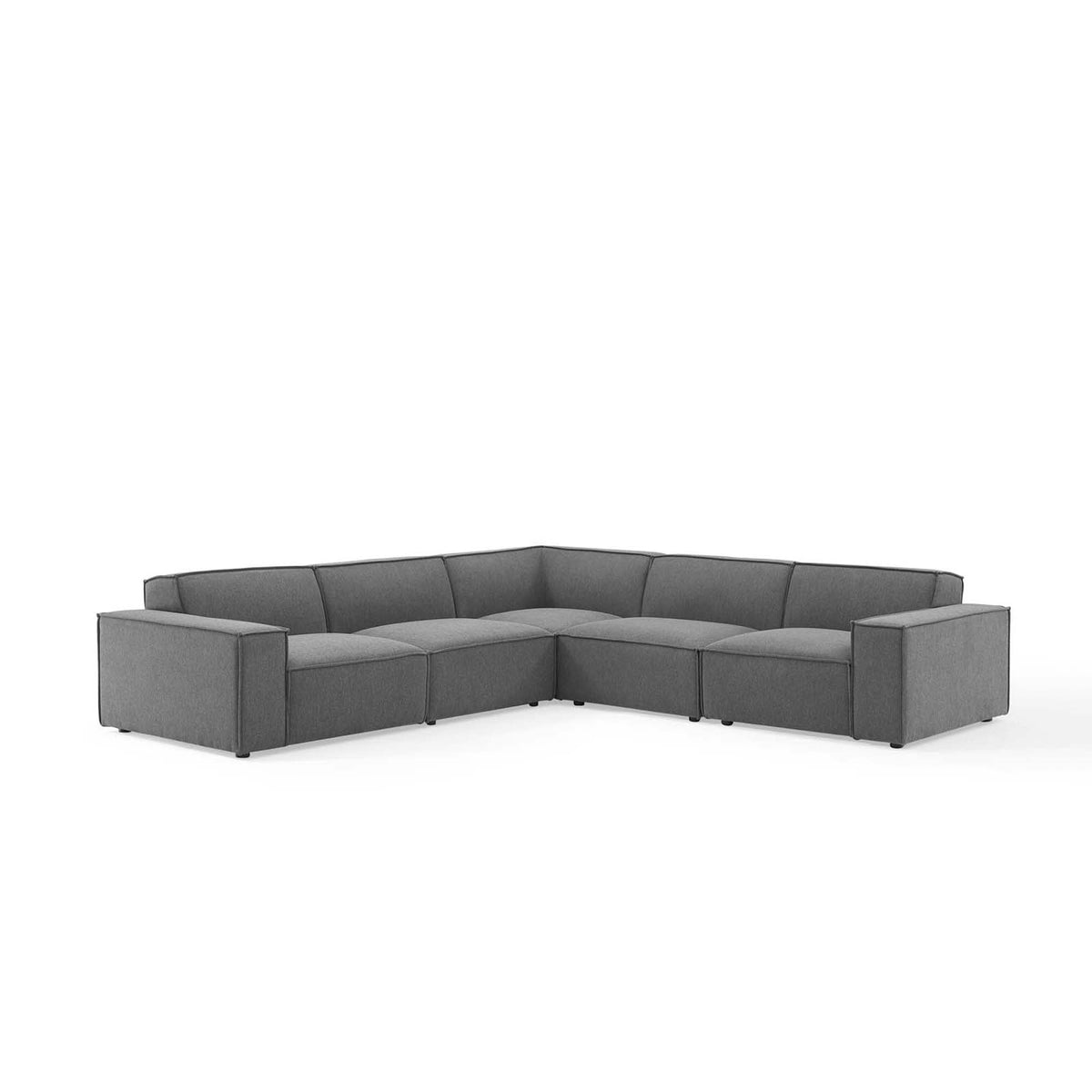 Restore 5-Piece Sectional Sofa by Modway - Charcoal / White (EEI-4117)
