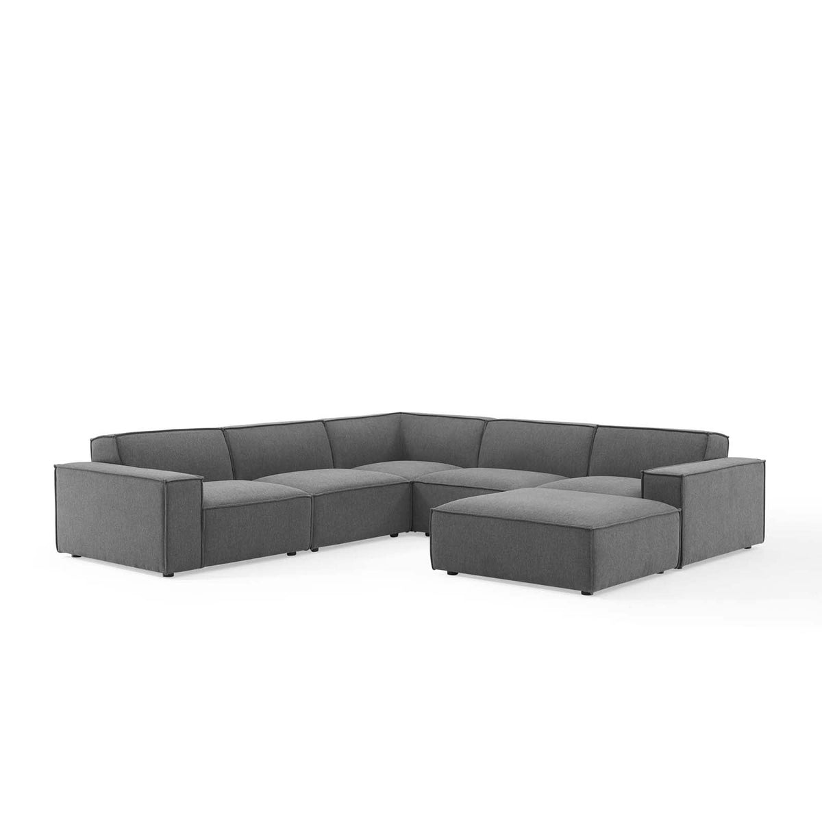 Restore 6-Piece Sectional Sofa by Modway - Charcoal / White (EEI-4118)