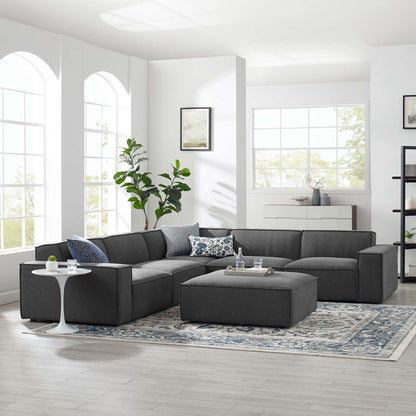 Restore 6-Piece Sectional Sofa by Modway - Charcoal / White (EEI-4118)