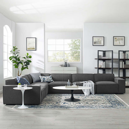 Restore 6-Piece Sectional Sofa by Modway - Charcoal / White (EEI-4119)