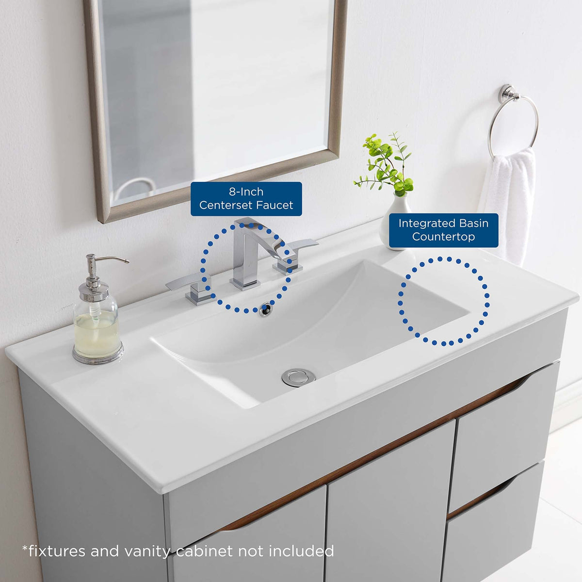 Cayman 36" Bathroom Sink by Modway - White