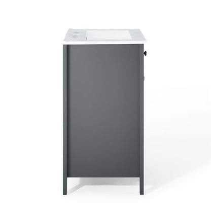 Nantucket 24" Bathroom Vanity by Modway - Gray White / White White