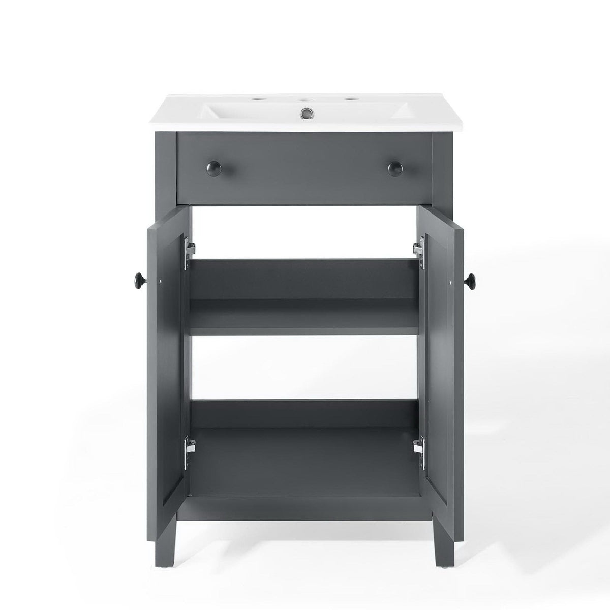 Nantucket 24" Bathroom Vanity by Modway - Gray White / White White