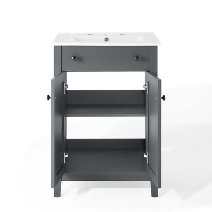 Nantucket 24" Bathroom Vanity by Modway - Gray White / White White