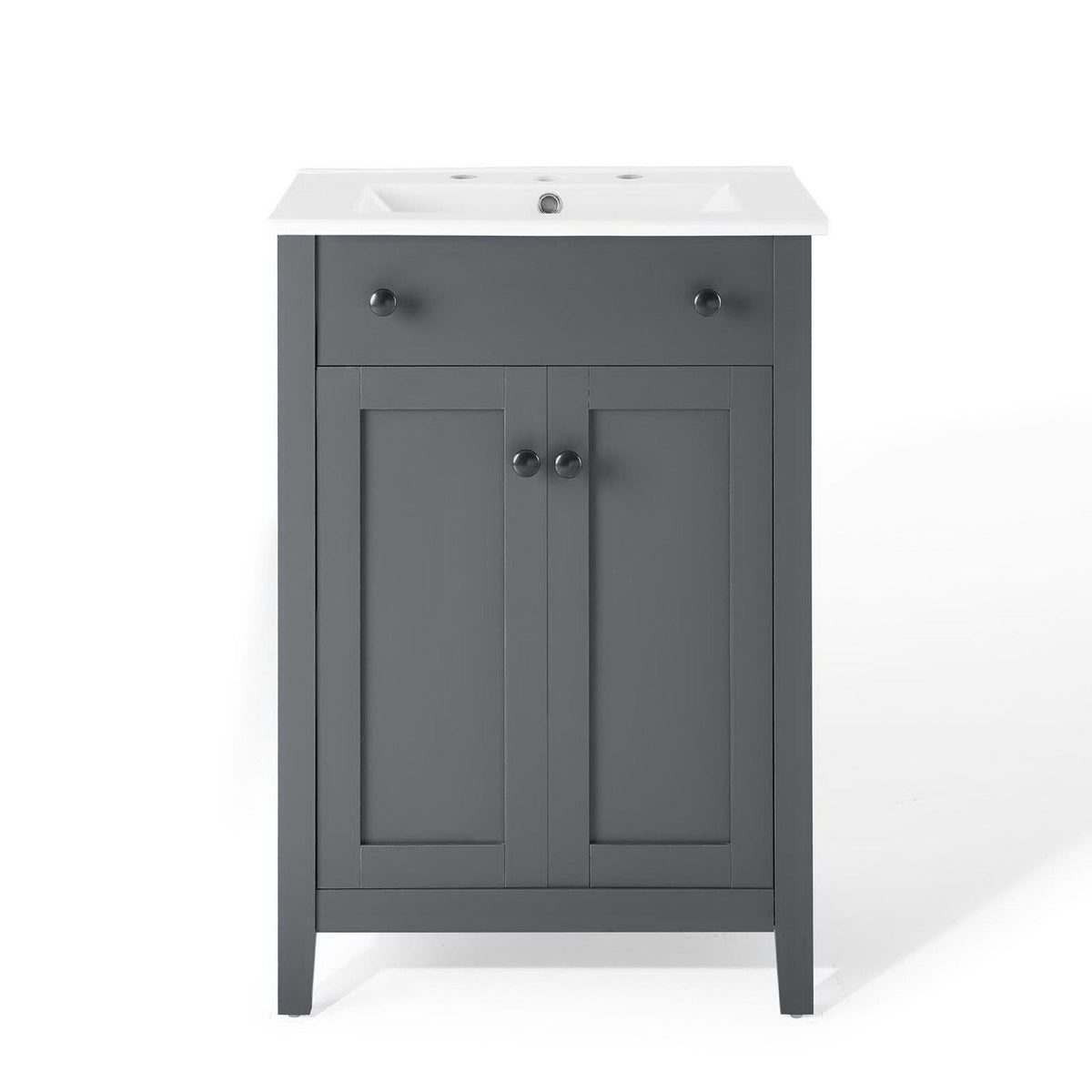 Nantucket 24" Bathroom Vanity by Modway - Gray White / White White