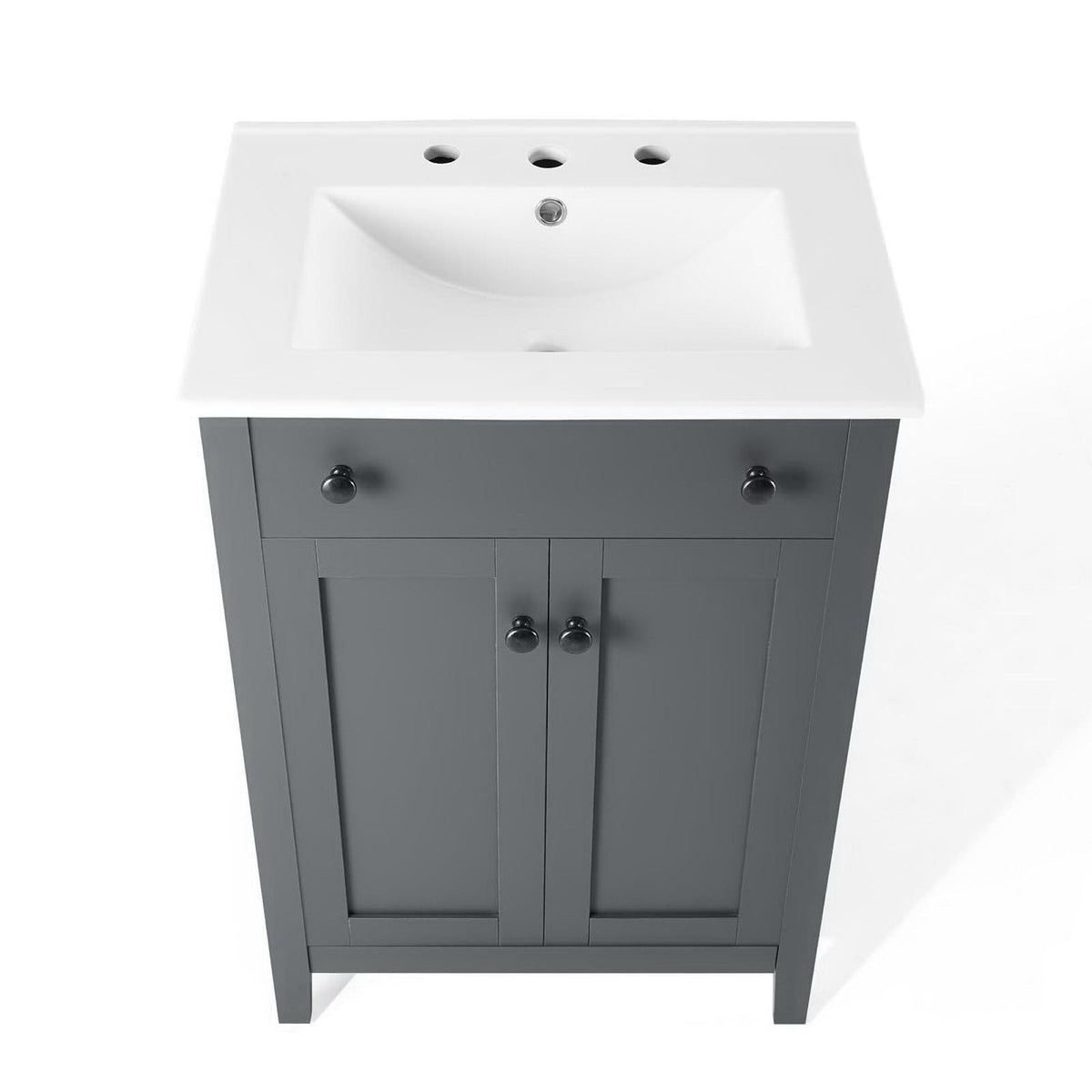 Nantucket 24" Bathroom Vanity by Modway - Gray White / White White