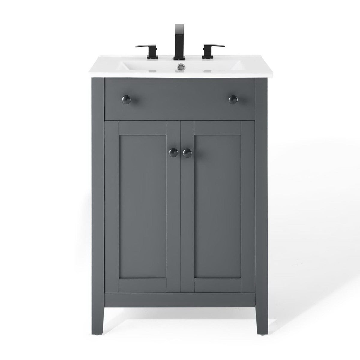 Nantucket 24" Bathroom Vanity by Modway - Gray White / White White