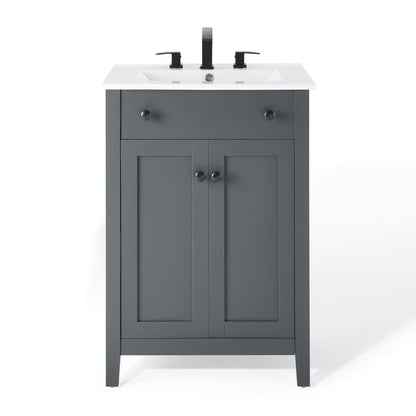 Nantucket 24" Bathroom Vanity by Modway - Gray White / White White