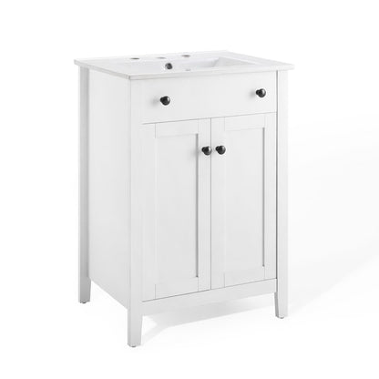 Nantucket 24" Bathroom Vanity by Modway - Gray White / White White