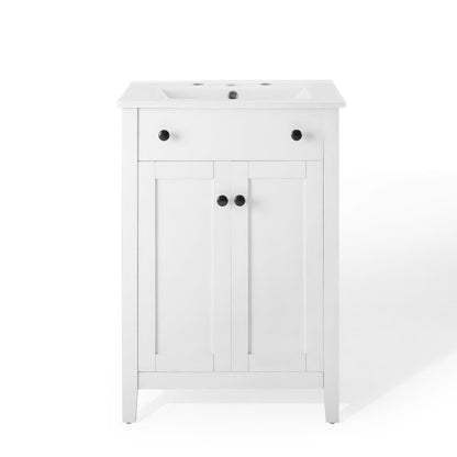 Nantucket 24" Bathroom Vanity by Modway - Gray White / White White