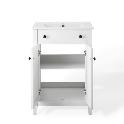 Nantucket 24" Bathroom Vanity by Modway - Gray White / White White