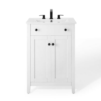 Nantucket 24" Bathroom Vanity by Modway - Gray White / White White
