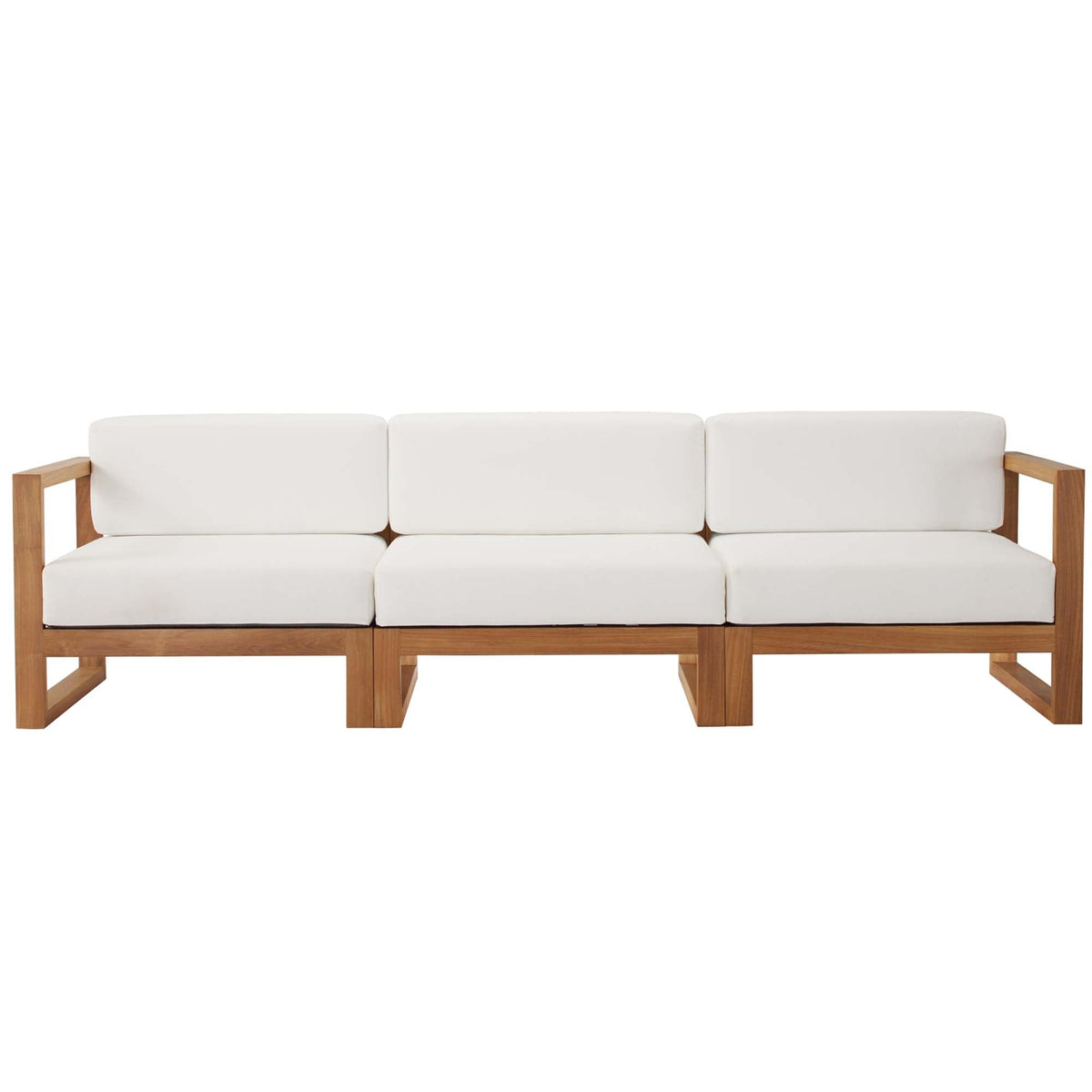 Upland 3-Piece Outdoor Patio Teak Wood Sectional Sofa Set by Modway - EEI-4254