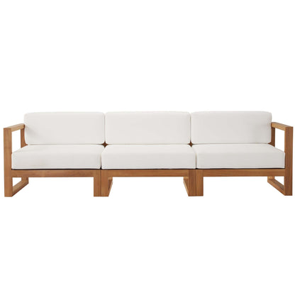 Upland 3-Piece Outdoor Patio Teak Wood Sectional Sofa Set by Modway - EEI-4254