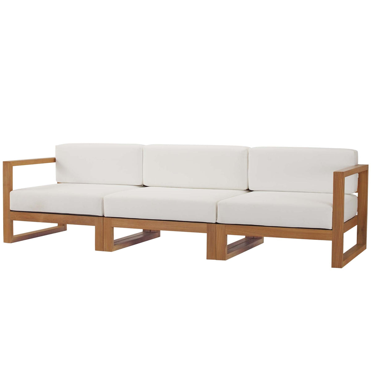 Upland 3-Piece Outdoor Patio Teak Wood Sectional Sofa Set by Modway - EEI-4254