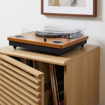 Render Vinyl Record Display Stand by Modway - Charcoal / Oak / Walnut (EEI-4262)