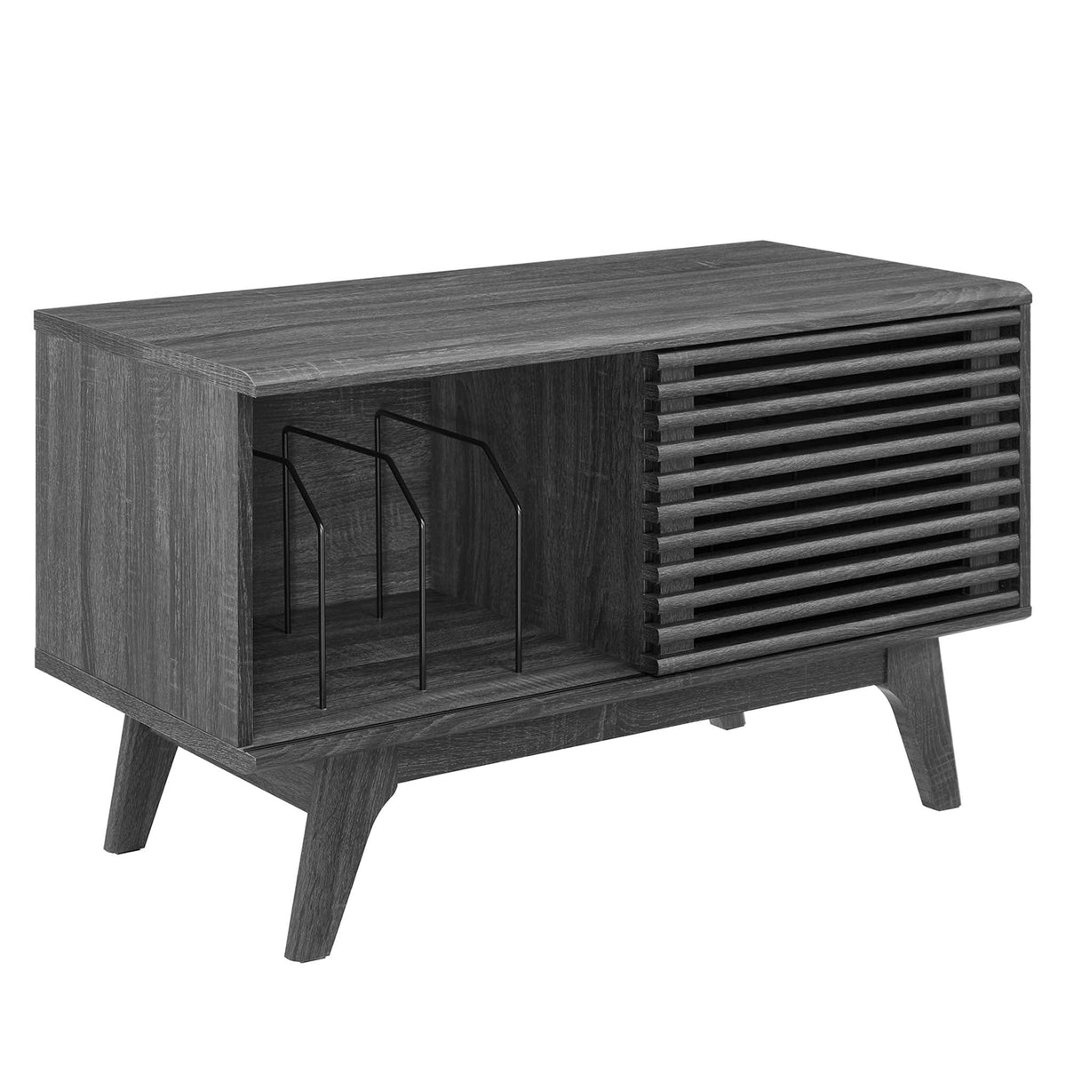 Render Vinyl Record Display Stand by Modway - Charcoal / Oak / Walnut (EEI-4263)