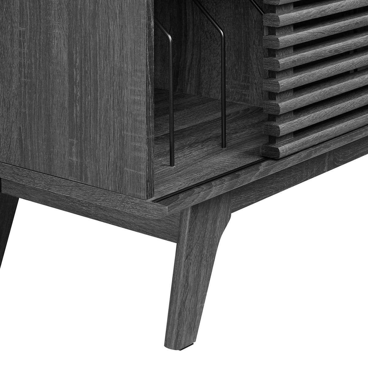 Render Vinyl Record Display Stand by Modway - Charcoal / Oak / Walnut (EEI-4263)