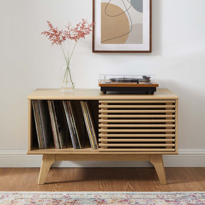 Render Vinyl Record Display Stand by Modway - Charcoal / Oak / Walnut (EEI-4263)