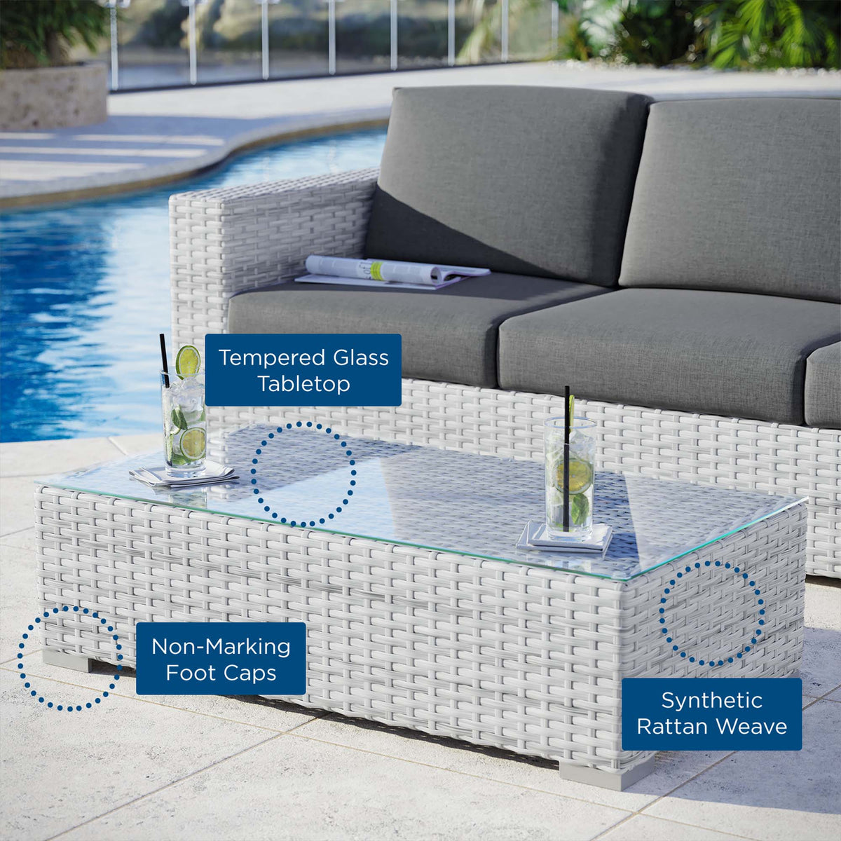 Convene Outdoor Patio Coffee Table by Modway - EEI-4299