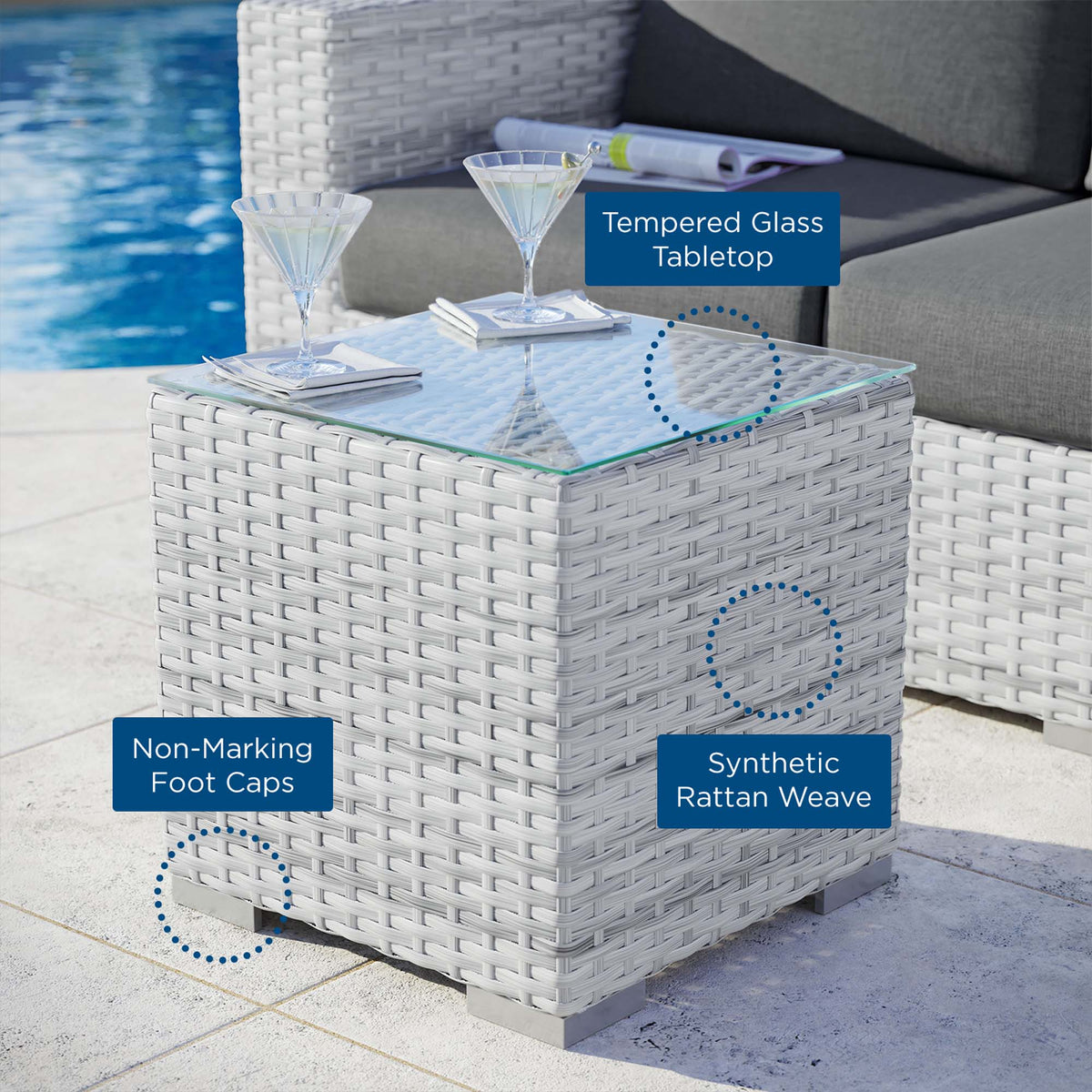 Convene Outdoor Patio Side Table by Modway - EEI-4300