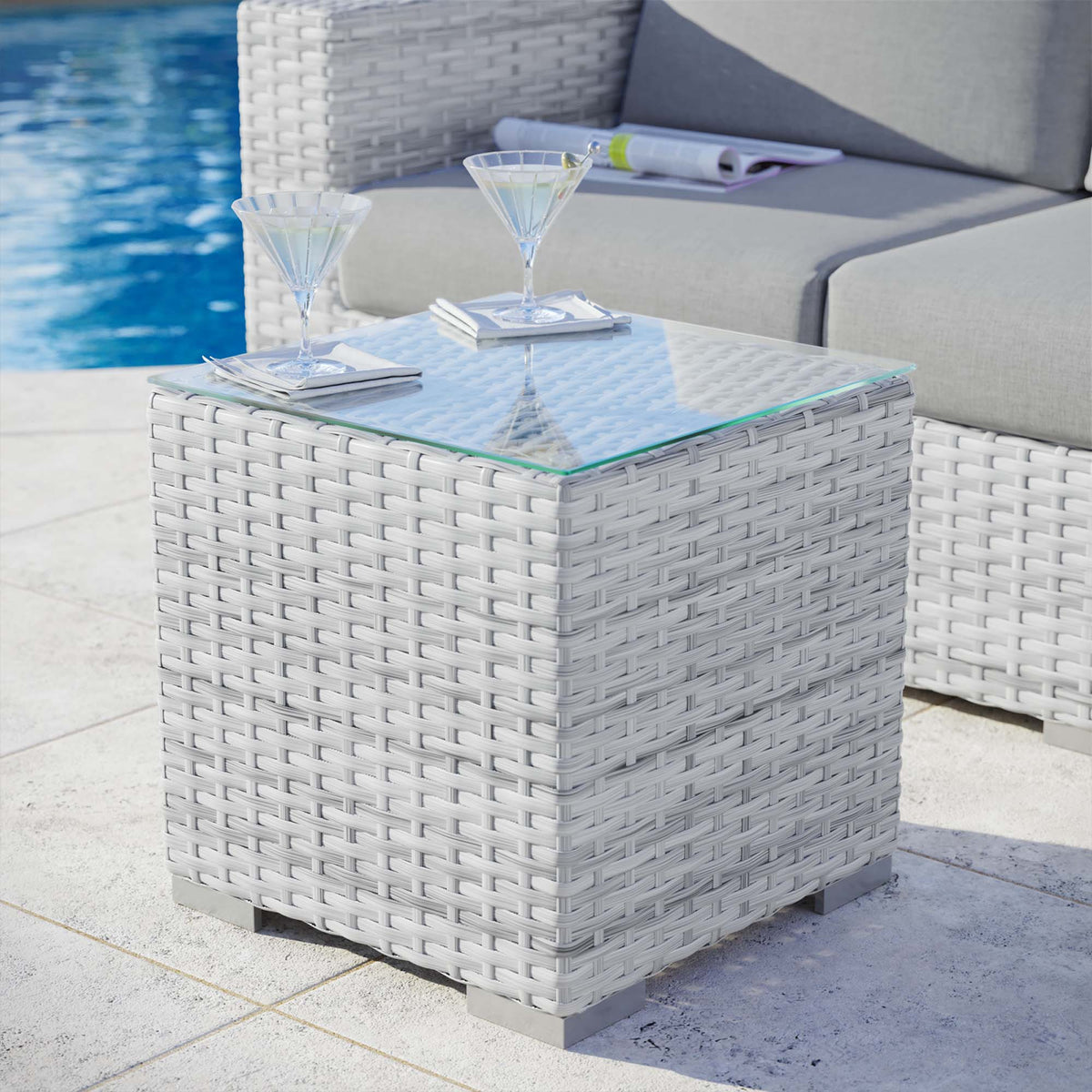 Convene Outdoor Patio Side Table by Modway - EEI-4300