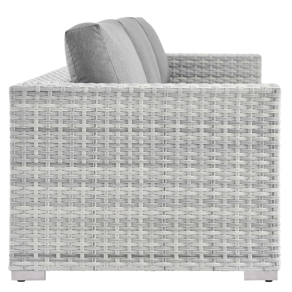 Convene Outdoor Patio Sofa by Modway - Light Gray Gray / Light Gray Navy / Light Gray White