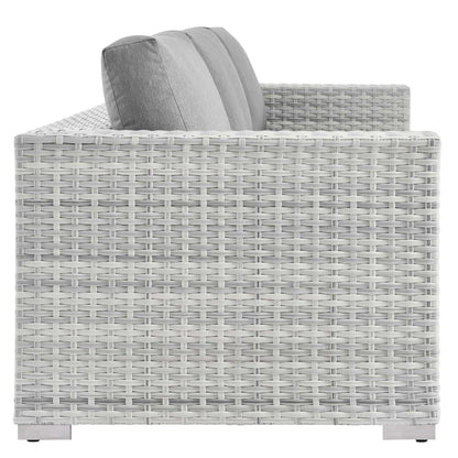 Convene Outdoor Patio Sofa by Modway - Light Gray Gray / Light Gray Navy / Light Gray White
