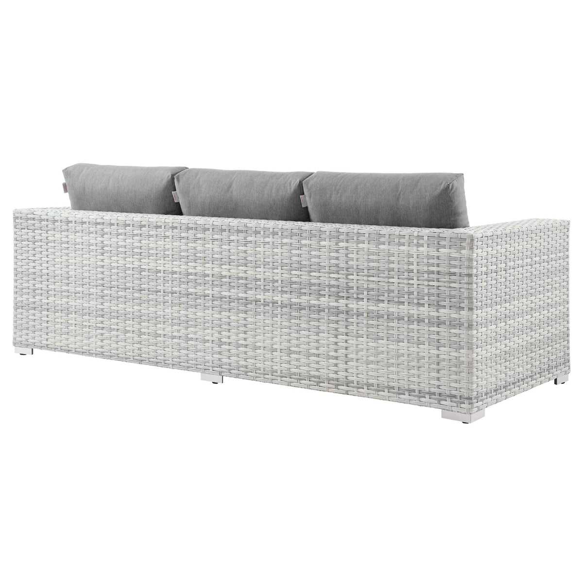 Convene Outdoor Patio Sofa by Modway - Light Gray Gray / Light Gray Navy / Light Gray White