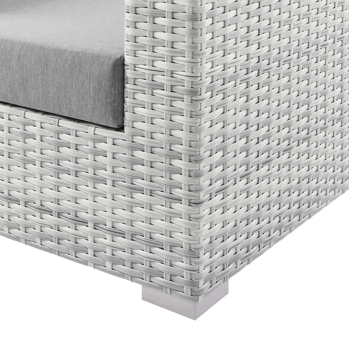 Convene Outdoor Patio Sofa by Modway - Light Gray Gray / Light Gray Navy / Light Gray White