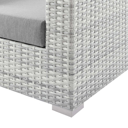 Convene Outdoor Patio Sofa by Modway - Light Gray Gray / Light Gray Navy / Light Gray White