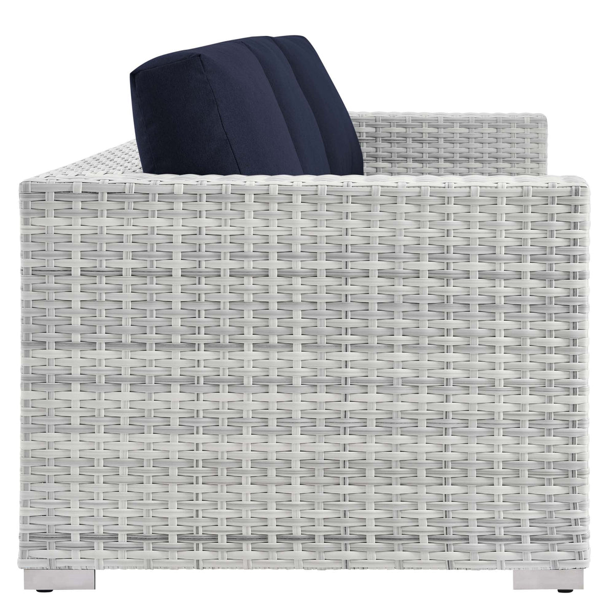 Convene Outdoor Patio Sofa by Modway - Light Gray Gray / Light Gray Navy / Light Gray White
