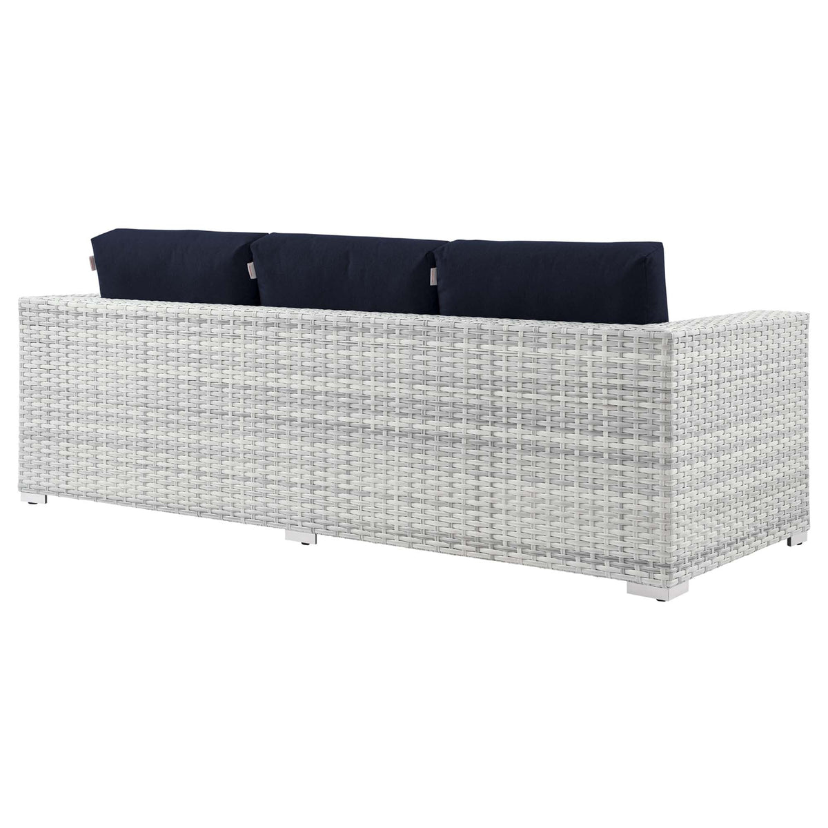 Convene Outdoor Patio Sofa by Modway - Light Gray Gray / Light Gray Navy / Light Gray White