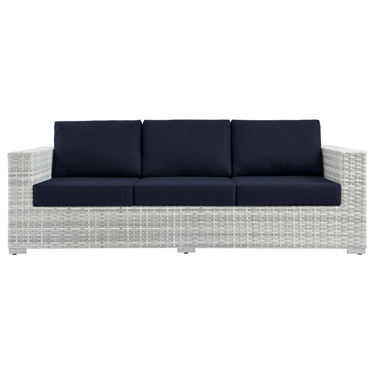Convene Outdoor Patio Sofa by Modway - Light Gray Gray / Light Gray Navy / Light Gray White