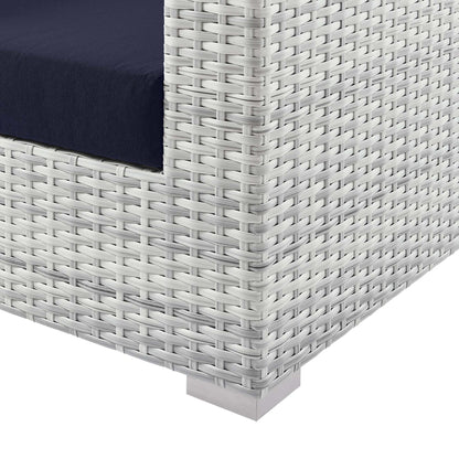 Convene Outdoor Patio Sofa by Modway - Light Gray Gray / Light Gray Navy / Light Gray White