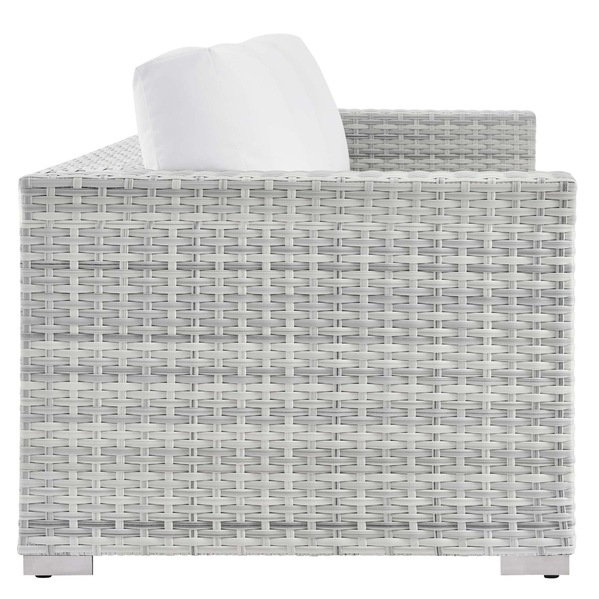 Convene Outdoor Patio Sofa by Modway - Light Gray Gray / Light Gray Navy / Light Gray White