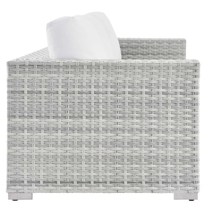 Convene Outdoor Patio Sofa by Modway - Light Gray Gray / Light Gray Navy / Light Gray White