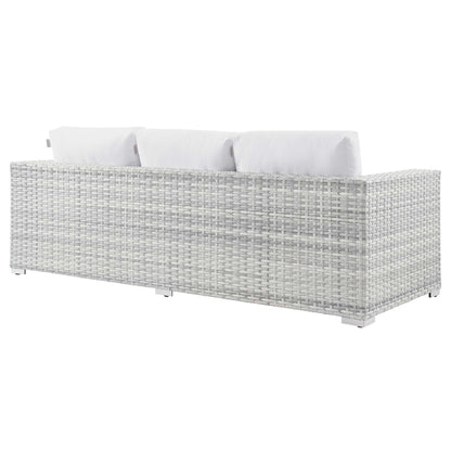 Convene Outdoor Patio Sofa by Modway - Light Gray Gray / Light Gray Navy / Light Gray White