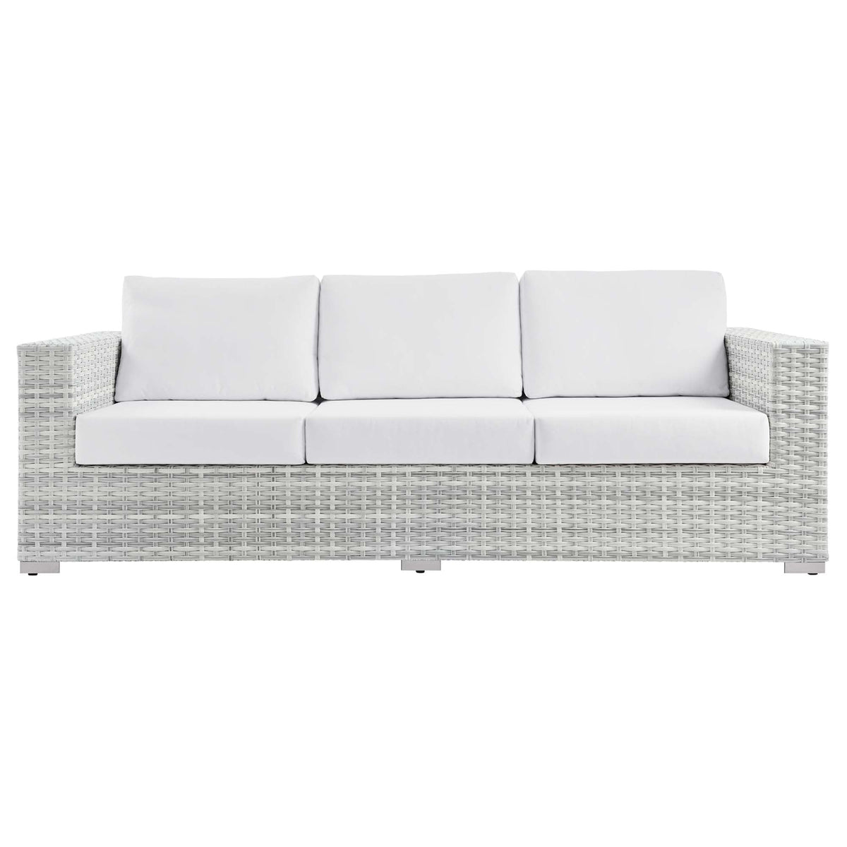 Convene Outdoor Patio Sofa by Modway - Light Gray Gray / Light Gray Navy / Light Gray White