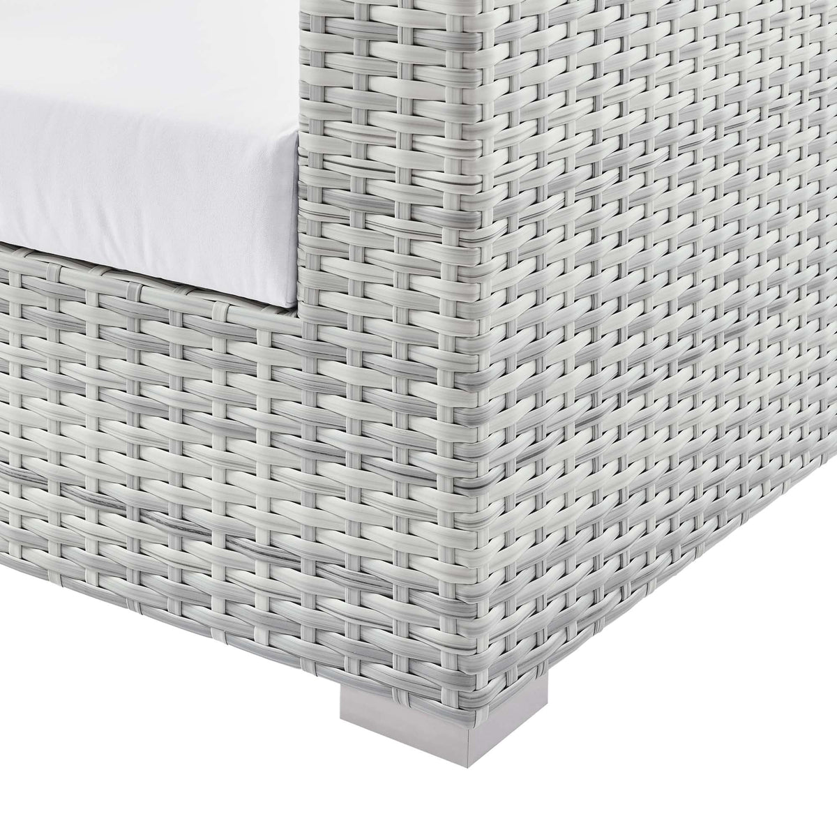 Convene Outdoor Patio Sofa by Modway - Light Gray Gray / Light Gray Navy / Light Gray White